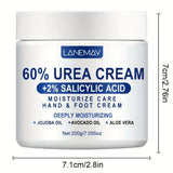 60% Urea Cream for Hand & Foot, Moisturizing Cream Rich in Salicylic Acid and Glycerin , Suitable for Dry, Rough, Cracked Heels