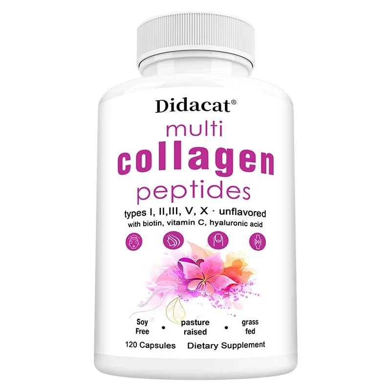Multi-collagen Peptides - Anti-aging, Brightening Skin Tone, Firming Skin, Hair, Nail, Skin, and Joint Health Supplements