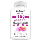 Multi-collagen Peptides - Anti-aging, Brightening Skin Tone, Firming Skin, Hair, Nail, Skin, and Joint Health Supplements