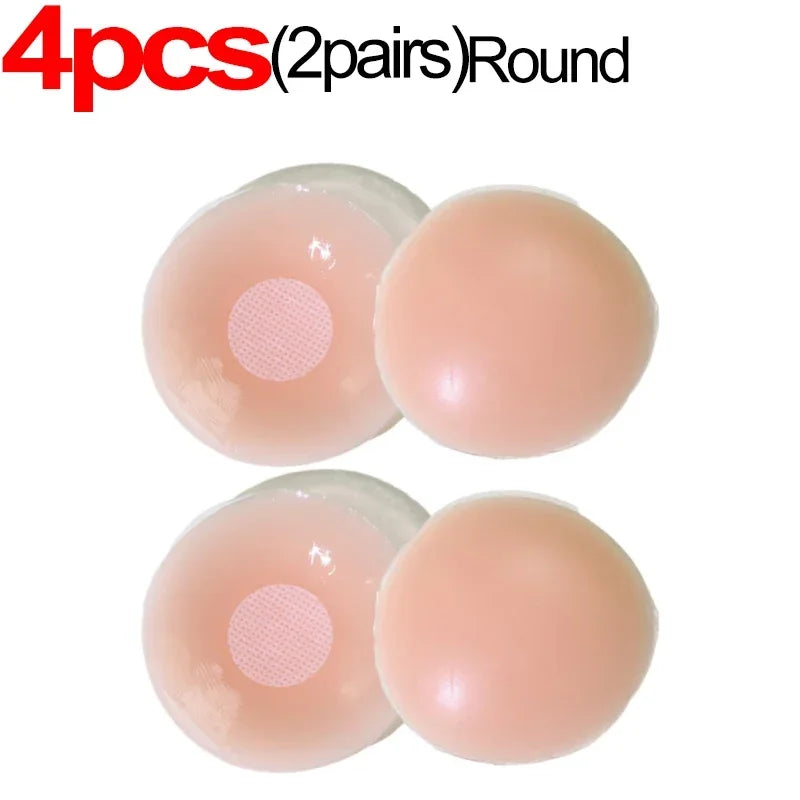 2/10pcs Invisible Nipple Cover Stickers Self-adhesive Chest Breast Petals Silicone Lift Up Paddings Reusable Women's Patch Bra