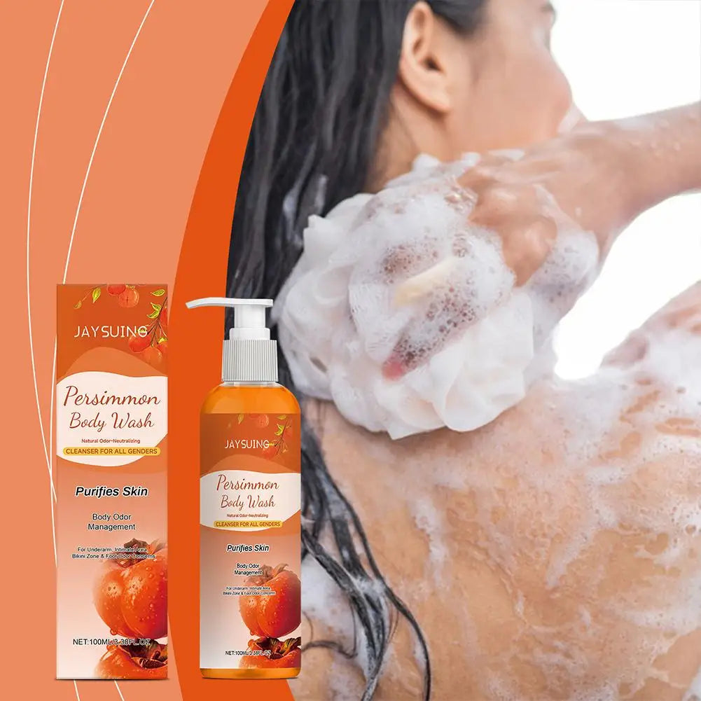 Persimmon Shower Gel Persimmon Extract For Men and Women Gentle on All Skin Types Deodorizing Soap Rose Scent