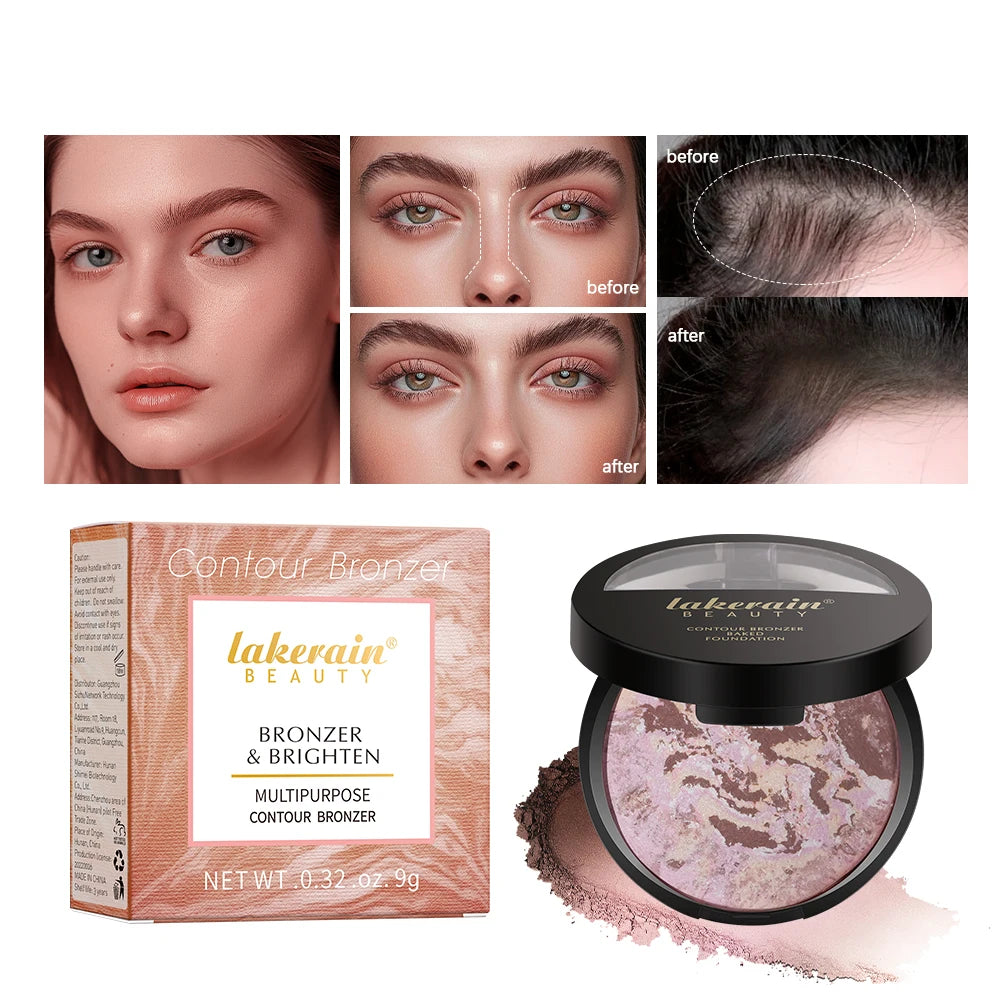 Demi Matte Natural Finish Baked Brighten Color Correcting Powder Foundation Buildable Light to Coverage Oil Control Makeup
