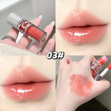 Gege Bear Glittering Mirror Lip Glaze, Watery Shimmering Light Lip Gloss Makeup 8 Colors, Hydrating Moisturizing, Long Lasting