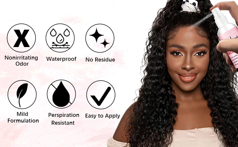 LOCKMIO 60ml Melting Spray Long Lasting Fast Drying Secure Hold Invisible Safety Ingredients Protect Scalp Skin Wig  Lace Front