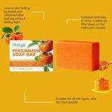 Persimmon Soap Bar for Body Odor Control, Handmade Persimmon Soap for Face and Body Wash, Gentle Smooth Deodorant Bath Soap 100g