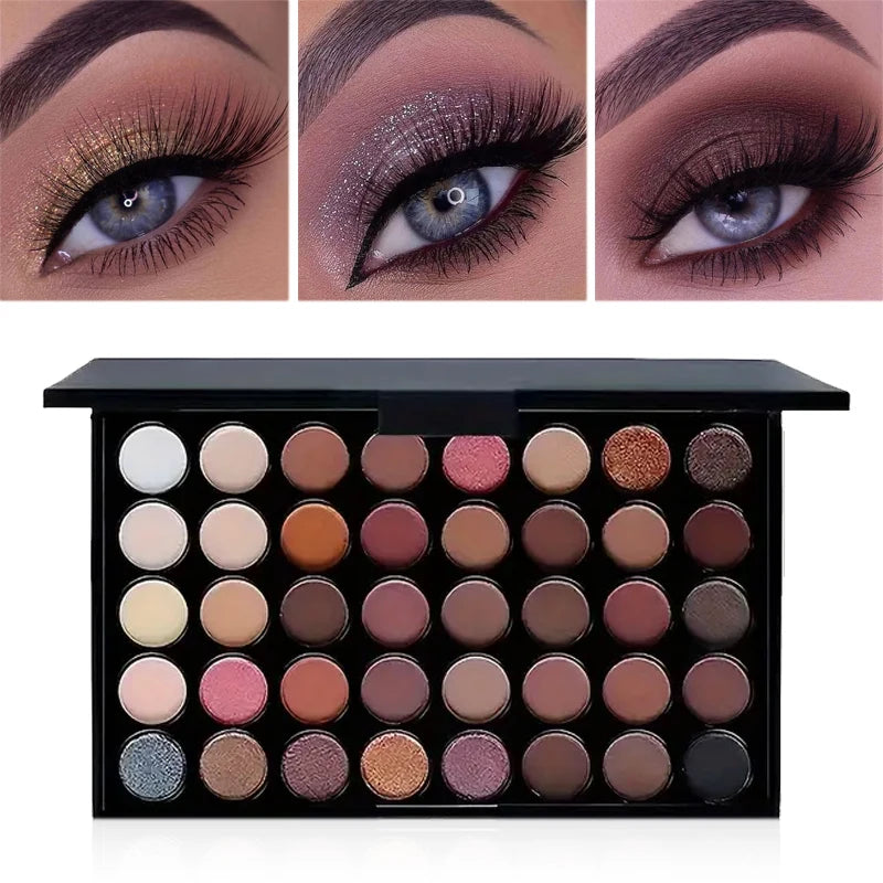 40 Colors Glitter Eyeshadow Palette Matte Waterproof Long Lasting Pressed Powder Cosmetics Kit Fashion Women Eye Makeup Palette