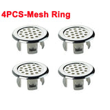 4Pcs Plastic Sink Hole Overflow Cover for Kitchen Bathroom Basin Trim Bath Drain Cap Sink Wash Basin Round Overflow Ring Plug