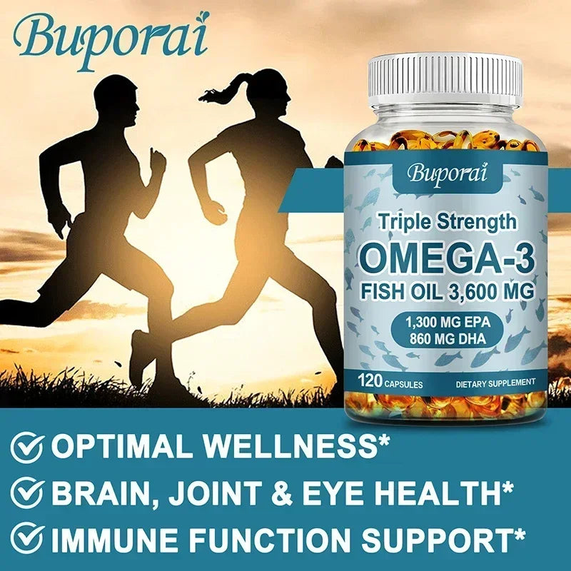 Omega 3 Fish Oil - Rich in EPA+DHA, Supports Joint, Brain and Eye Health, Enhances Immune Function, and  Antioxidant