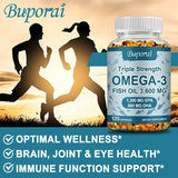 Omega 3 Fish Oil - Rich in EPA+DHA, Supports Joint, Brain and Eye Health, Enhances Immune Function, and  Antioxidant