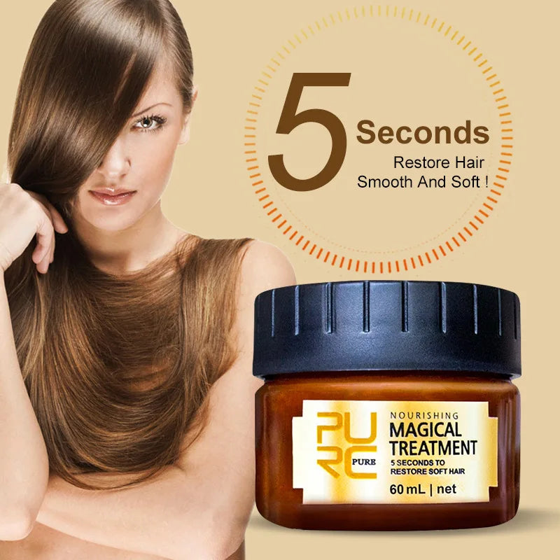 PURC No Steam Hair Mask Intensive Repair Dry Damaged Hair Smooth Silky Anti-Breakage Volumizing Hair Spa Treatment Conditioner