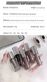 Water Light Mirror Lip Gloss Lasting Moisturizing Cool Black Silver Gray Pearlescent Fine Sparkling Lipstick Lip Oil