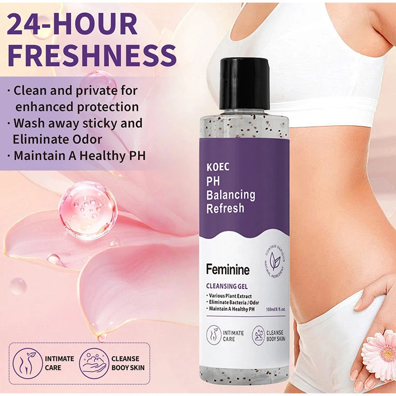 Body Wash,Intimate Hygiene Women Refresh PH Balancing Shower Gel,Feminine Care Gentle Cleansing,Odor Control,Skin Nourishment