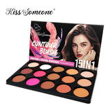 12 Colors Blush Contour Highlighter Makeup Palette, Matte Face Blush Powder for Cheek, Bright Shimmer Bronzer Professional Facia