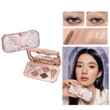 Flower Knows Swan Ballet 6 Color Eyeshadow Palette Matte Shimmer Pearl Glitter Waterproof Highly Pigmented Long Lasting Makeup