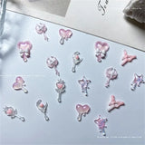 50pcs Vampire Nails Accessories Mixed Resin Ribbon Bow Camellia Tulip Heart Nail Art Charms Decorations Supplies Parts DIY Jewel