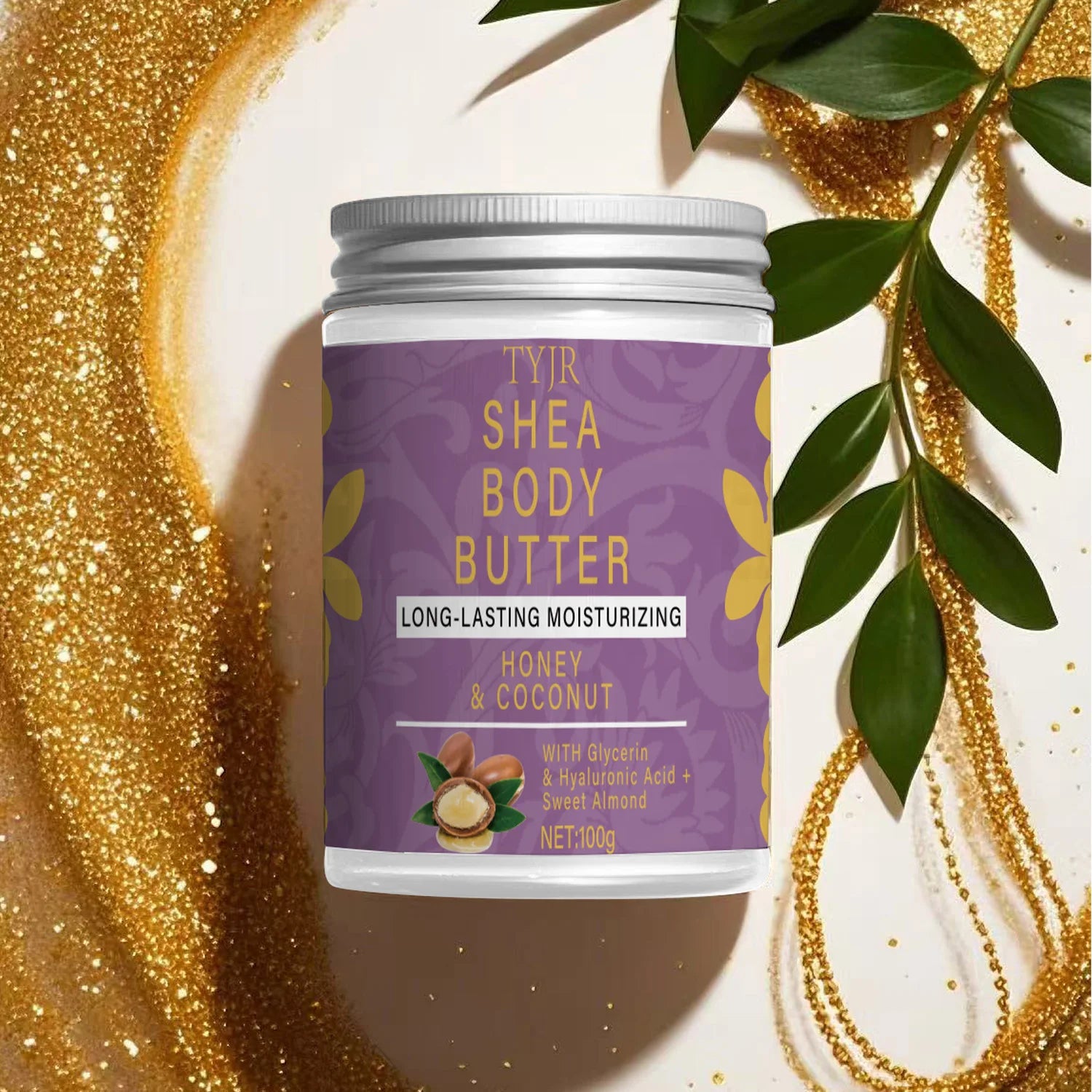 Shea Butter Moisturizing Body Cream, Makes Skin Softer and More Supple, Tightens Skin, Makes Skin Brighter and More Radiant, Nourishes the Body during Massage, Suitable for Dry and Chapped Skin