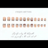 24Pcs 3D Embossed Carved Press‑on Nails European French Leopard Print Y2K Fake Nails Cool Girl Artificial Nail Tips for Party Wear
