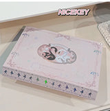 NICEKEY Pink Ballet Makeup Sets Include 4 Lip Mud,1 Blush,1 Pressed Powder,1 Eyes Palette,1 Contour Palette With Necklace Gift