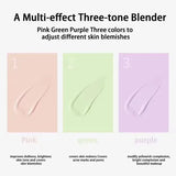 Face Makeup Primer Tri-color Cream Contour Color Isolation Waterproof Makeup Foundation Natural Makeup Base Cream 40g