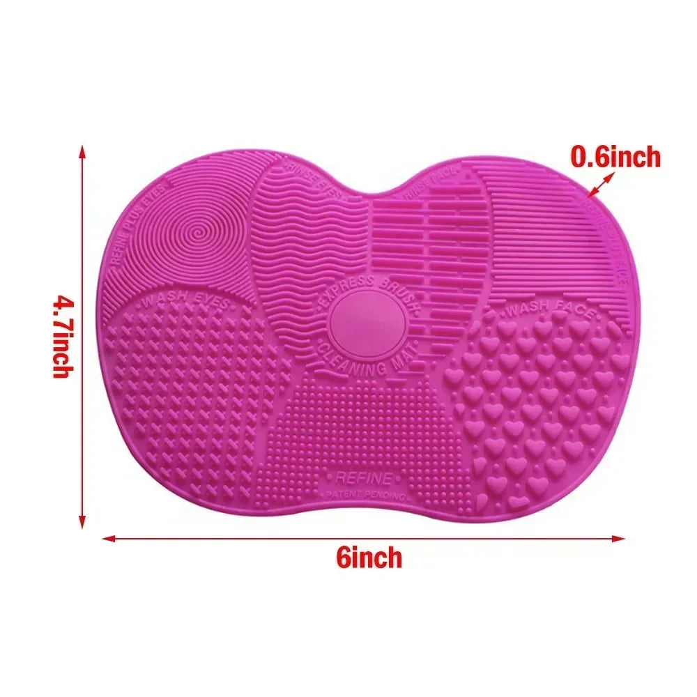 Colorful Brush Cleaner Scrubbe Board Cosmetic Makeup Brush Washing Silicone Gel Cleaning Mat Foundation Makeup Brush Cleaner Pad