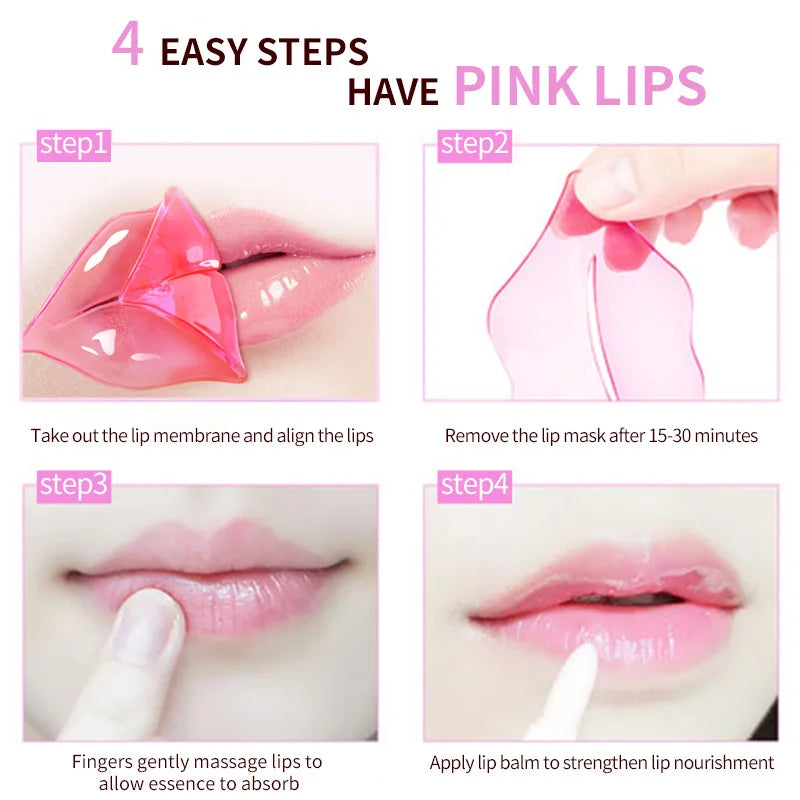 20pcs Crystal Collagen Lip Patches Moisturizing Brightening Nourishing Lip Mask Lips Care Labial Masks Lips Plumper Gel Pads