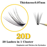 20D/30D/40D/50D 60 Bundles Mink Eyelashes Extension Natural 3D Russian Volume Fake Lashes Individual Cluster Makeup  Tools Cilia