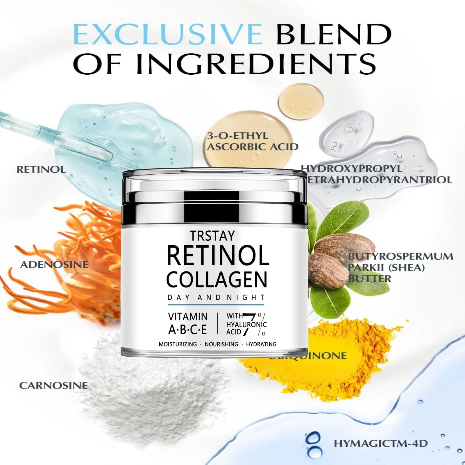 TRSTAY RETINOL COLLAGEN DAY AND NIGHT VITAMINA·B·C·E WITH 7% HYALURONIC ACID MOISTURIZING ·NOURISHING·HYDRATING