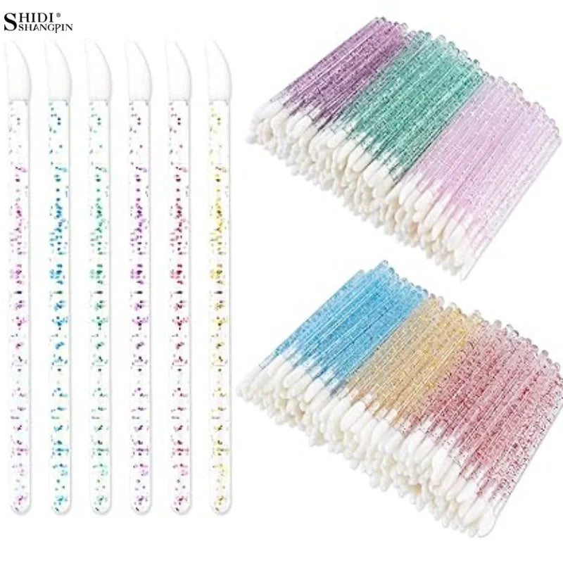 25/50/100 Pcs Eyelash Brushes Mascara Wands Eyelash Makeup Brush Spoolies for Eyebrow Eye Lash Extension Removing Beauty Tools