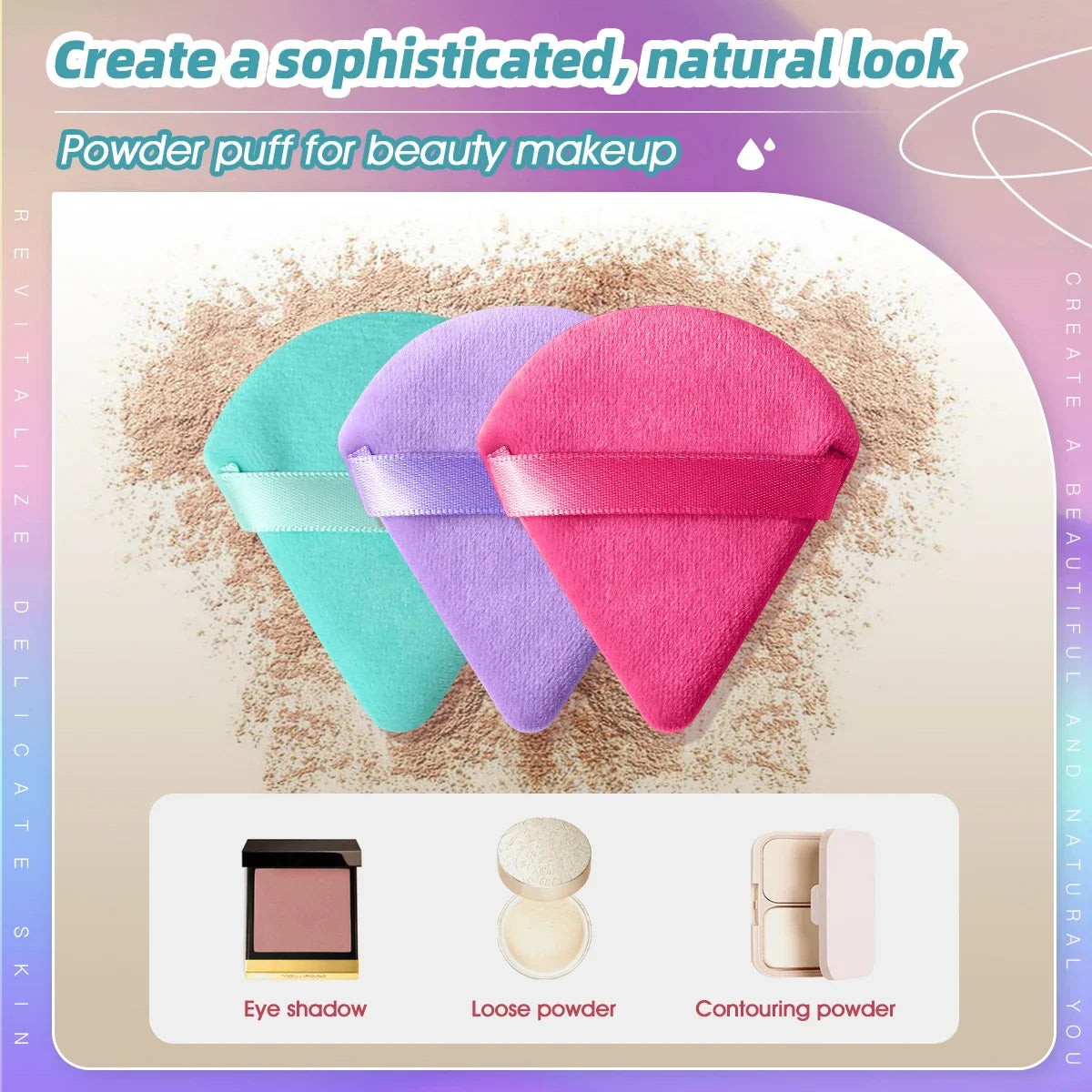 Black Triangle Velvet Powder Puff Soft Foundation Makeup Sponge Portable Household Cosmetic Beauty Accessory