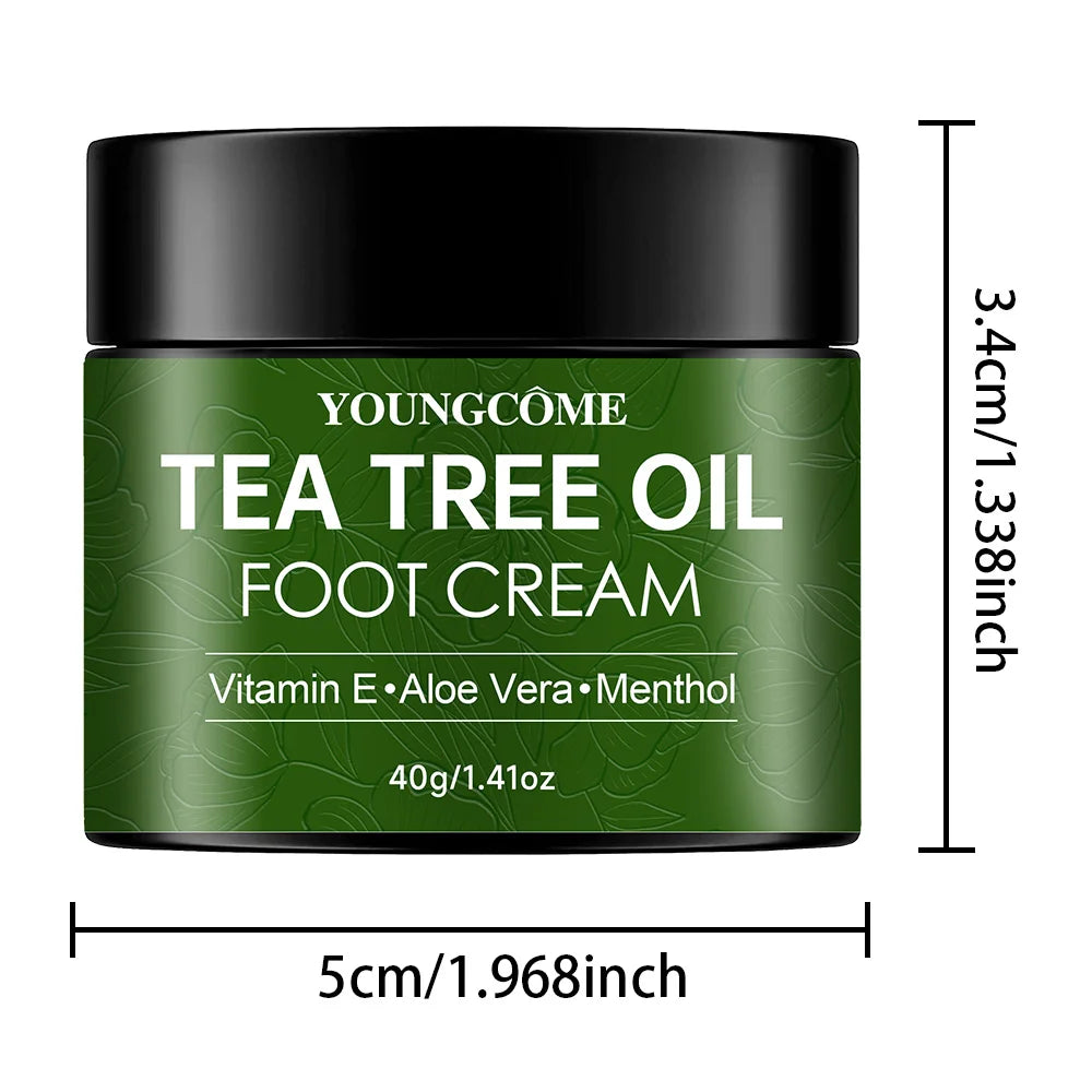 Tea Tree Foot Cream for Heel Dry Skin Care Exfoliate Dead Skin Soften Hydrate Moisturize Smooth Rough Skin Daily Foot Care Lotio