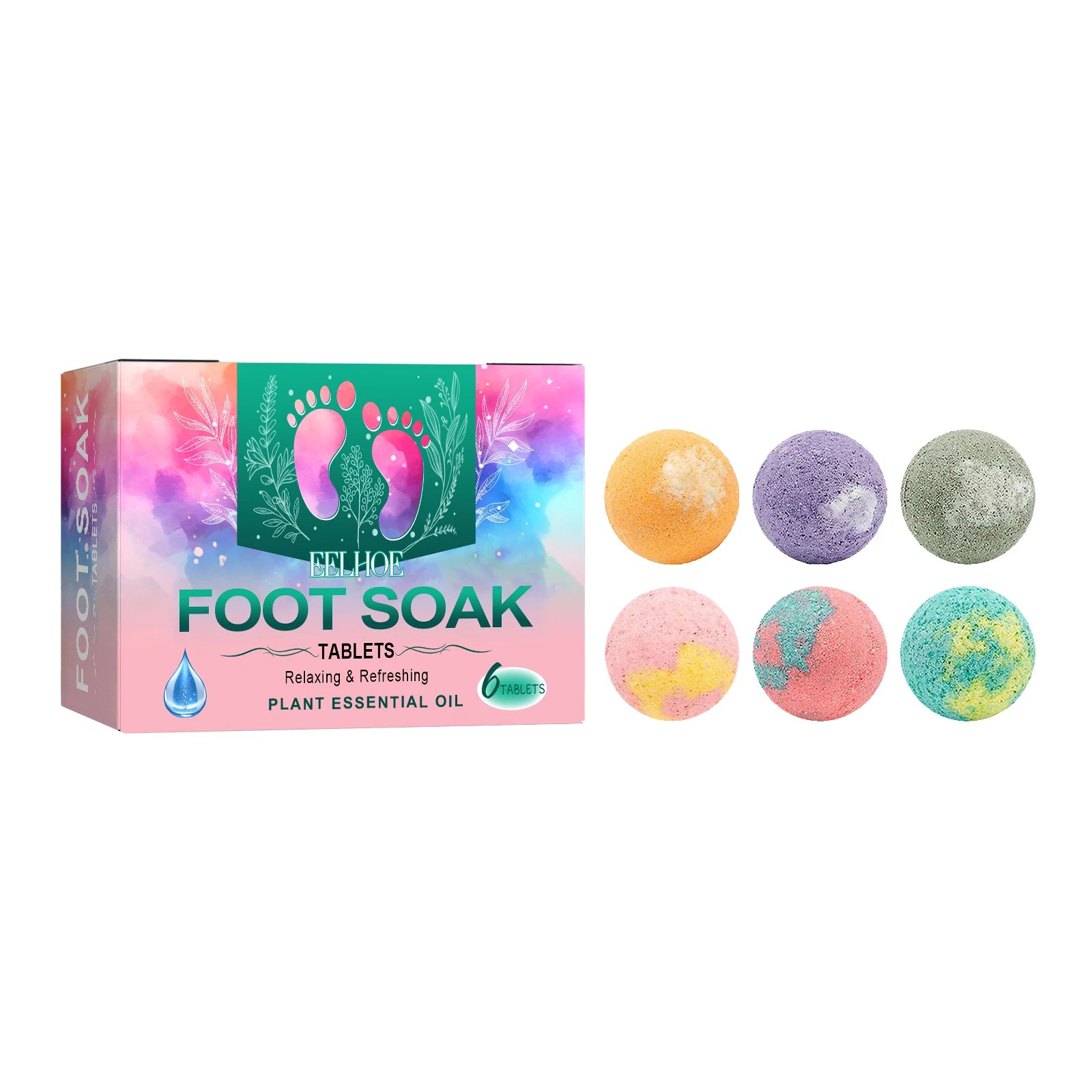 Bubble Foot Bath Ball Exfoliating Moisturizing Relief Stress Fragrances Aromatherapy Shower Bathing Foot Spa Foot Bath Salt 6pcs