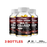 Multi Collagen Capsules - Collagen Skin Whitening & Anti-Aging - Vitamin C, Hyaluronic Acid, Gluten Free Supplement