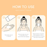 Vitamin C Facial Cleanser Deep Cleansing Moisturizing Blackhead Removal Gentle Foam Hydrating Non-Drying Face Wash Cleanser