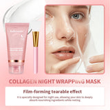 Collagen Overnight Wrapping Peel Off Facial Mask Moisturizing Reduce Fines Lines Dryness Hydration Brightening Korean Skin Care