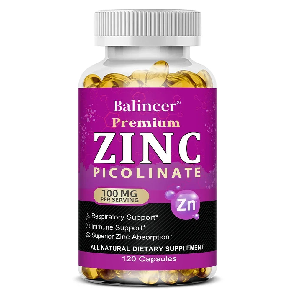 Zinc Picolinate 100 Mg - Superior Zinc Absorption Boosts Immune Support, Sleep & Energy, Supports Respiratory Health