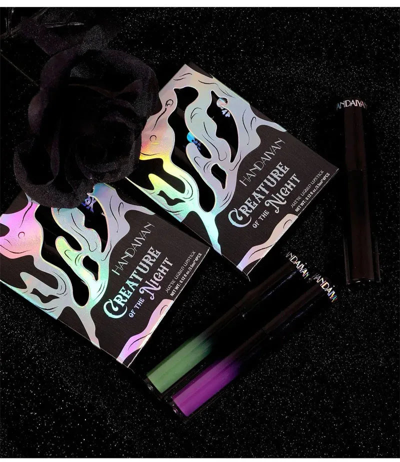 12 Color Halloween Dark Lip Gloss Matte Colorful Non Fade Liquid Lipstick Kit Waterproof Lasting Black Red Blue Velvet Lipsticks