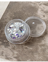 Square silver glitter nail accessories boxed, simple and sparkling, light luxury style , nail decorations
