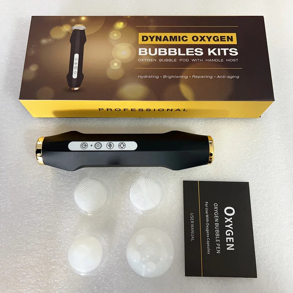2025 New Design - Portable CO2 Oxygen Bubble Pen Rechargeable Exfoliate Device Handheld Facial Clean Machine SPA Beauty Capsules