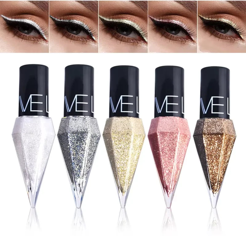 Diamond Sparkling Liquid Eyeliner Pearlescent Color Development Quick Dry Waterproof Not Easily Smudging Liquid Eyeliner