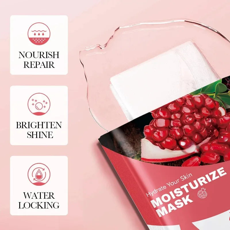 10Pcs Fruits Facial Masks for Face Skincare Moisturizing Brightening Hydrating Firmingface Mask Beauty Face Skin Care Products