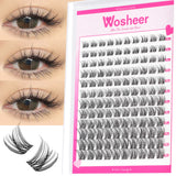 WOSHEER Eyelash Clusters Kit Thick Individual Lashes Lash Bond And Seal And Remover Faux Mink Lashes Eyelash Extension DIY