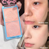 Two-tone Face Brightening Cream Pink Highlight Expansion Facial Highlighter Palette Natural Blush Moisturizing Matte Pink Rouge