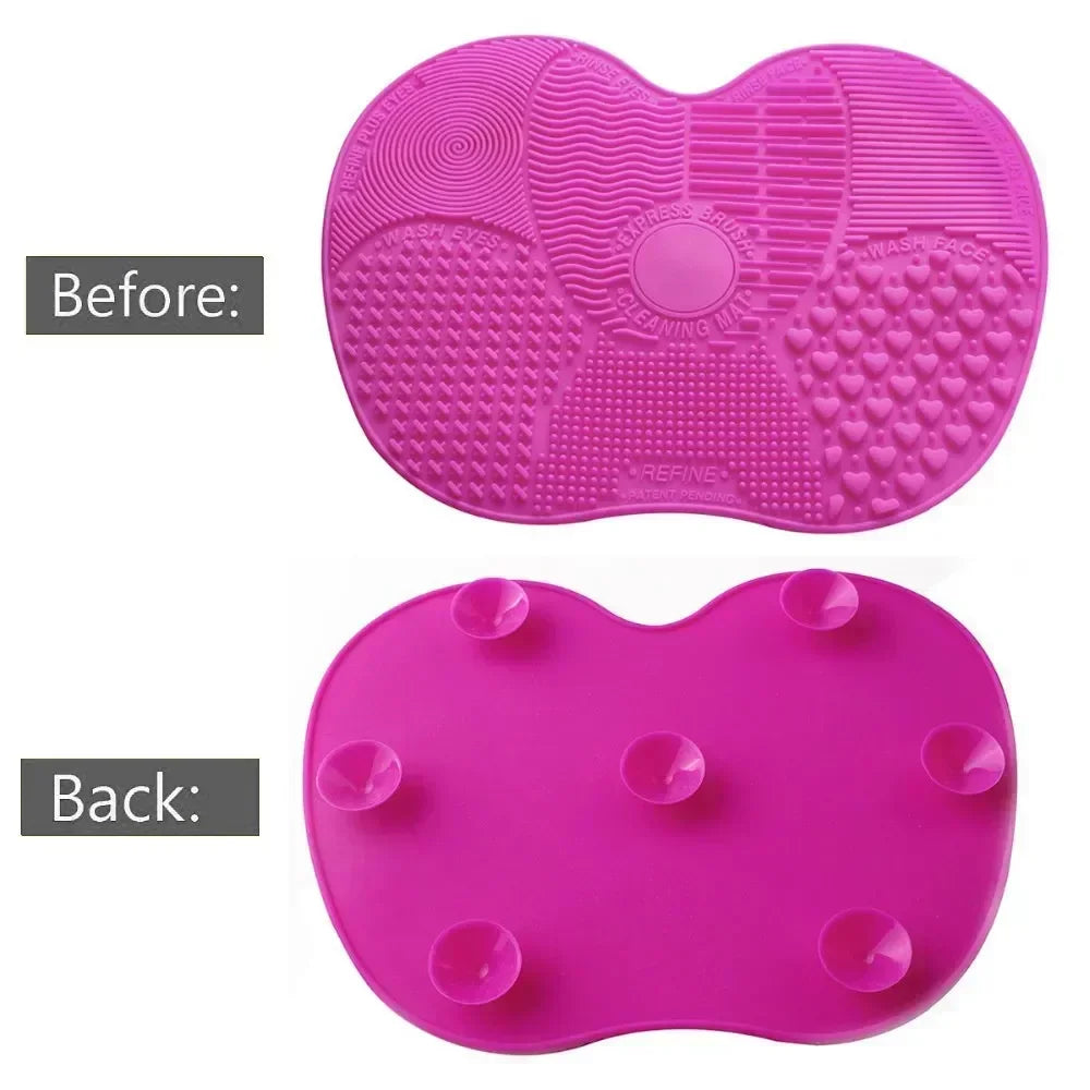 Colorful Brush Cleaner Scrubbe Board Cosmetic Makeup Brush Washing Silicone Gel Cleaning Mat Foundation Makeup Brush Cleaner Pad