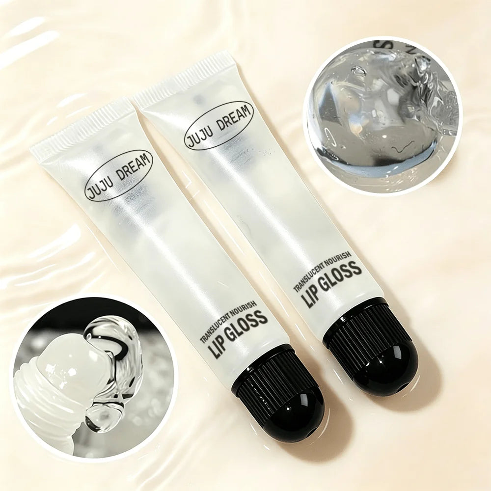 JUJU DREAM Translucent Nourishing Lip Gloss Hydrating Clear Lip Oil Repairing Glossy Lip Care