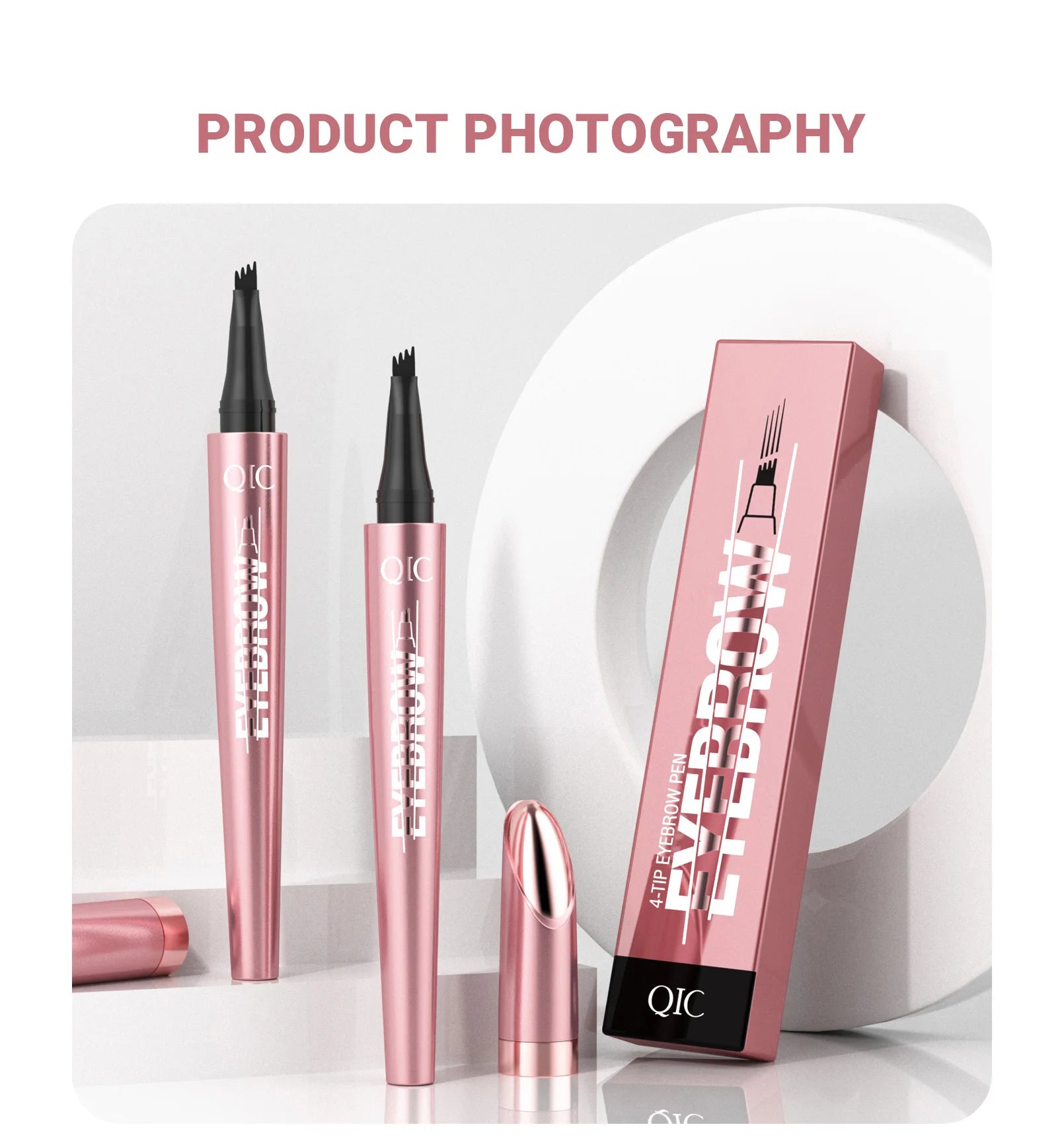 Four Claw Liquid Eyebrow Pen Waterproof Sweatproof Long Lasting 3D Wild Brow Microblading Makeup for Beginners