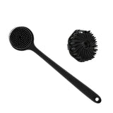 Bath Soft Silicone Back Brush Bath Shower Sponge Scrubbing Brush with Handle Exfoliating Scrub Skin Massager Exfoliating Brushes