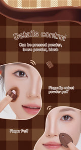 GECOMO 6 PCS Chocolate Powder Puff Set, Wet And Dry Sponge, Soft Leather Flocking Makeup Cushion