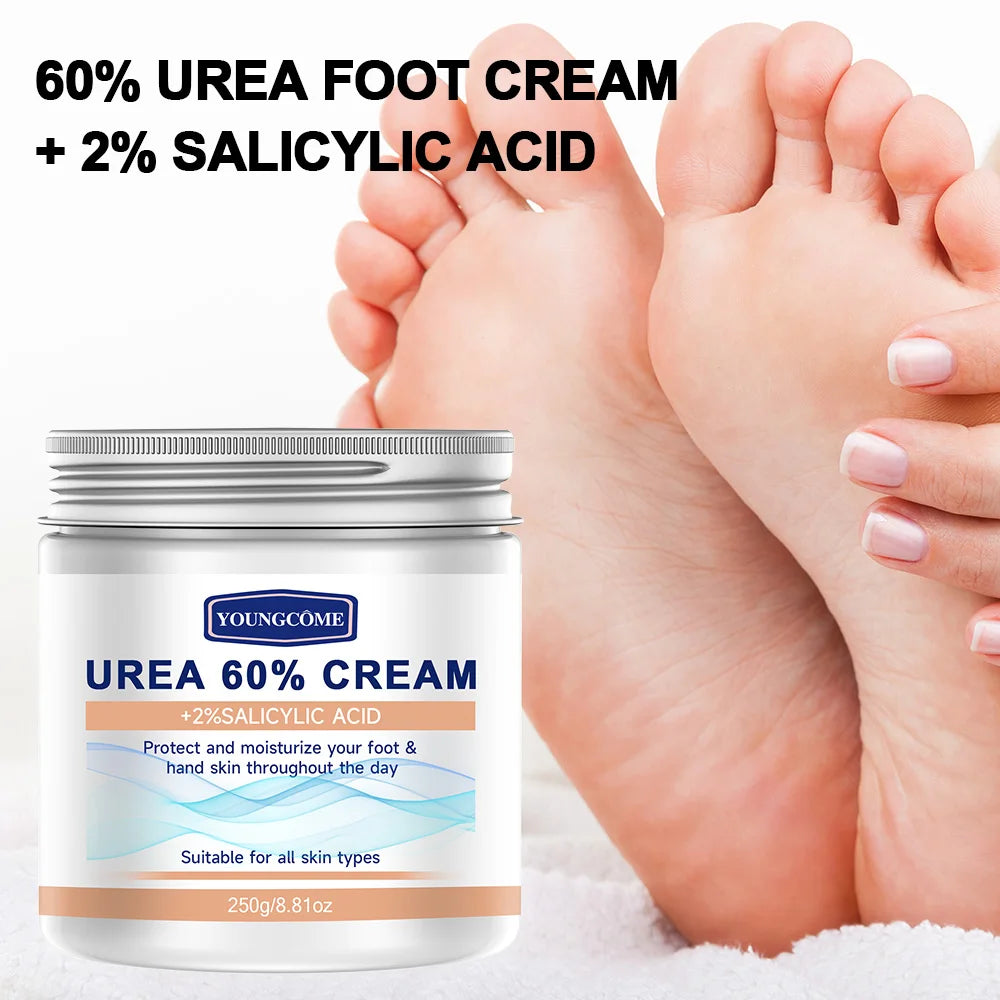 YOUNGCOME 60% Urea Cream+2% Salicylic Acid Moisturizing Foot Care Cream Can Moisturize Your Foot Improving Dryness and Roughness