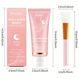 Collagen Overnight Wrapping Off Facial Mask Pack | with Hyaluronic Acid, Elasticity - Hydration Care, Sagging - Dullness - Hydrolyzed Collagen for Glowing Skin-Hydrating Face Mask - Deep Moisture for Dry Skin, Korean Skin Car