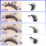 2 Pairs Magnetic Eyelash Natural Look Fluffy False Eyelashes Reusable Magnetic Eyelash Set with Applicator No Glue Need Makeup